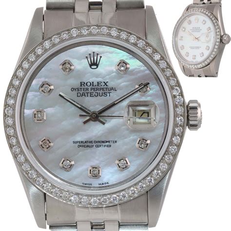 rolex datejust diamond bezel stainless|rolex datejust diamond bezel aftermarket.